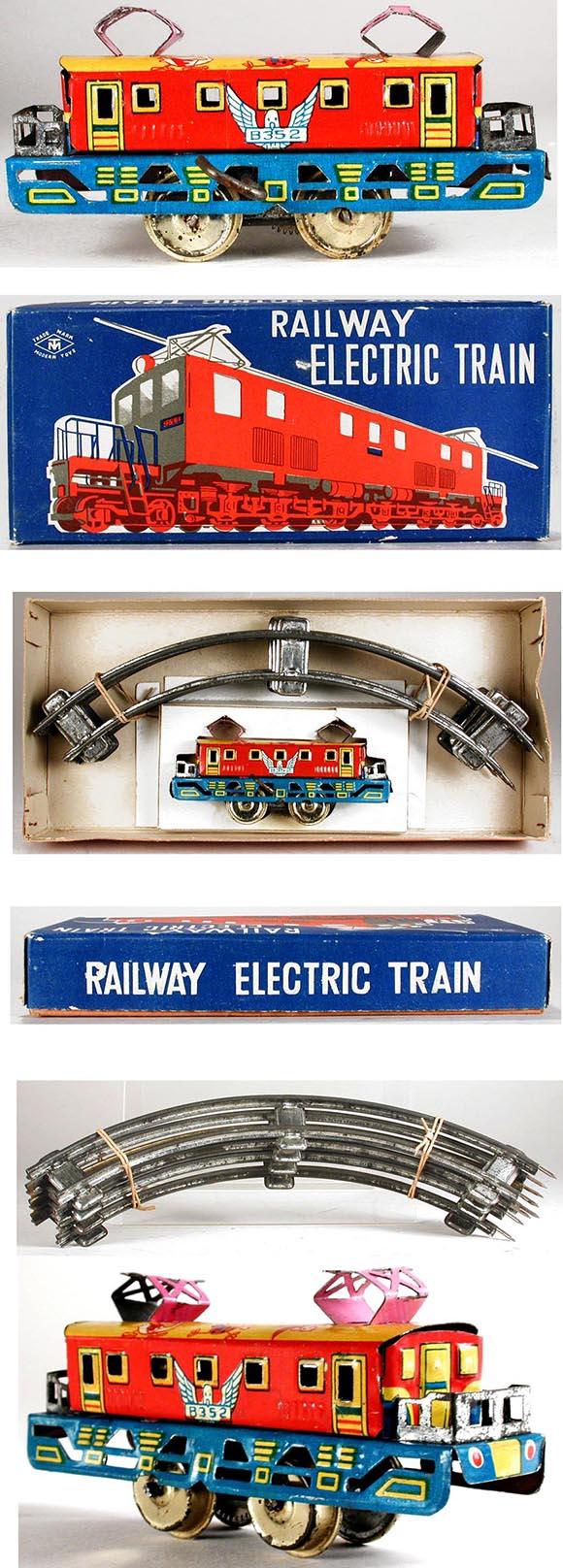c.1950 Masudaya, Clockwork Railway Electric Train in Original Box